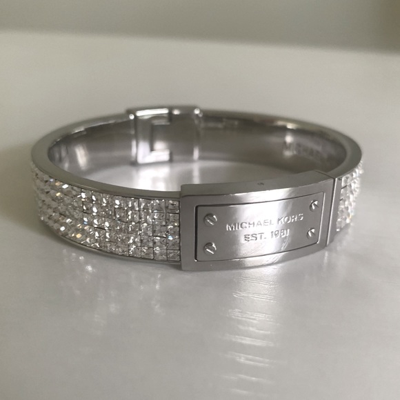 Michael Kors Jewelry - Michael Kors silver jeweled cuff bracelet